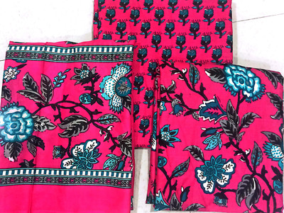 BLAKE LEAF Cotton Blend Printed Gown/Anarkali Kurta & Bottom Material