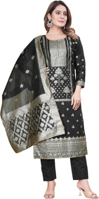 SAUMYA CREATIONS Art Silk Self Design Kurta & Churidar Material