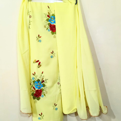 ABC Georgette Embroidered Salwar Suit Material