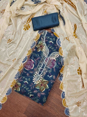 Blissta Organza Embellished Salwar Suit Material