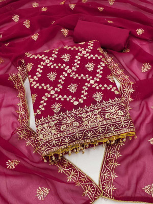 HouseOfCommon Georgette Embroidered Salwar Suit Material