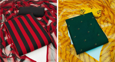 Kashvi Crepe Printed, Striped Salwar Suit Material