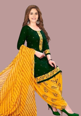 kritanya creation Crepe Printed Salwar Suit Material