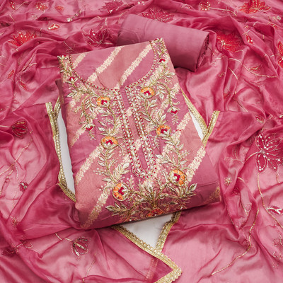 ShopGlobal Modal Solid, Embroidered Salwar Suit Material