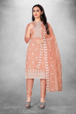 Aika Chanderi Embroidered Salwar Suit Material