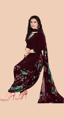 HouseOfCommon Crepe Printed Kurta & Churidar Material