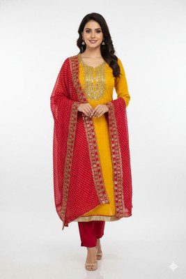 RAJGHARANA NX Chanderi Embroidered Salwar Suit Material
