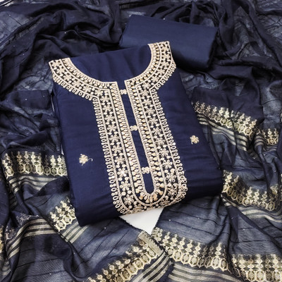 Fasdest Cotton Silk Embroidered Salwar Suit Material