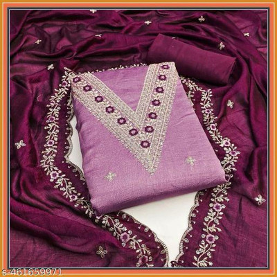 Hidhasha Cotton Silk Embellished Salwar Suit Material