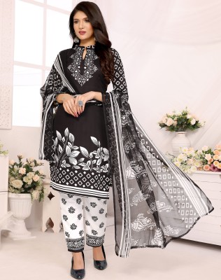 YASHIKA Crepe Geometric Print Salwar Suit Material