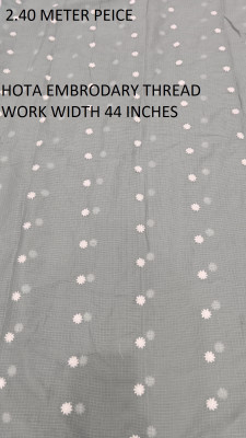 SATKAAR FASHIONS Cotton Blend Embroidered Multipurpose Running Fabric