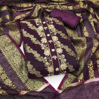 Peachmode Pure Silk Self Design Salwar Suit Material