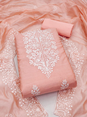 rang rani textiles Chanderi Embroidered Salwar Suit Material
