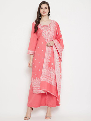 Safaa Cotton Blend Self Design Kurta & Palazzo Material