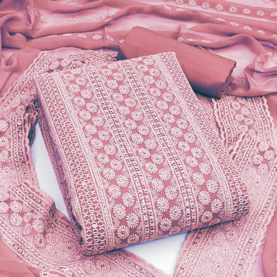 PandadiSaree Georgette Embroidered Salwar Suit Material