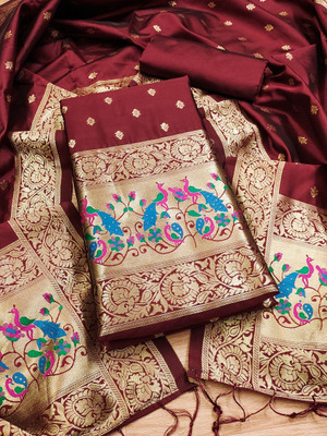 Divastri Cotton Silk Embellished Salwar Suit Material