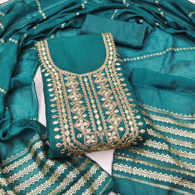 Divastri Silk Blend Embroidered Salwar Suit Material