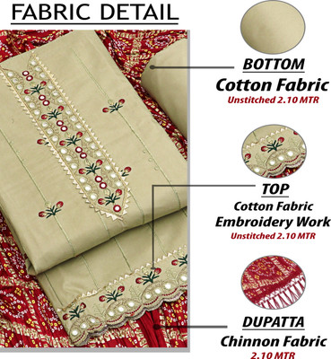 BR Designer Pure Cotton Embroidered Salwar Suit Material