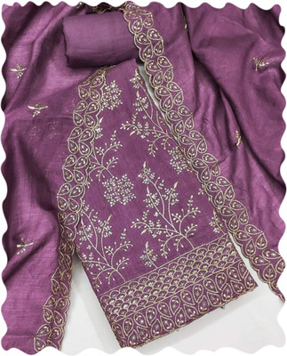 Peachmode Silk Blend Embroidered Salwar Suit Material