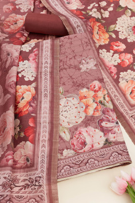 soch Tussar Silk Floral Print Salwar Suit Material
