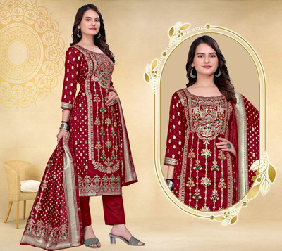 kantuba Art Silk Self Design Kurta & Churidar Material