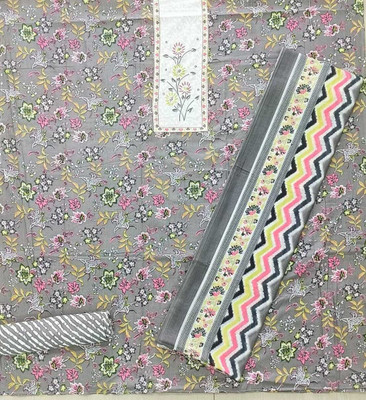 uma textiles Cotton Blend Floral Print Salwar Suit Material