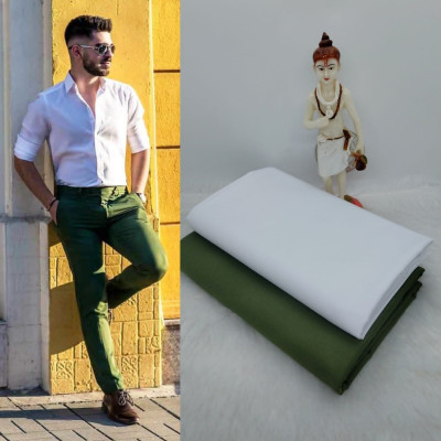 Jalaram Creation Cotton Blend Solid Shirt & Trouser Fabric