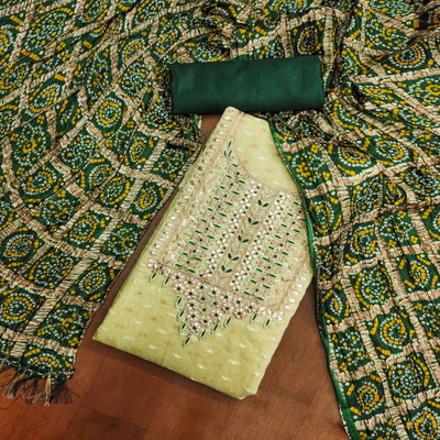 Peachmode Jacquard Floral Print Salwar Suit Material