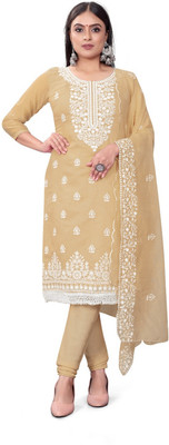 Darshan fab Chanderi Embroidered Kurta & Sharara Fabric