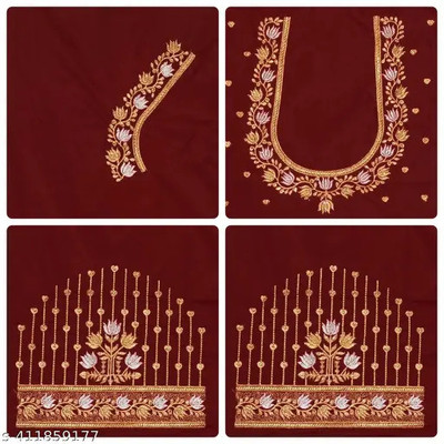 wizulo trendz Silk Blend Embroidered Blouse Material
