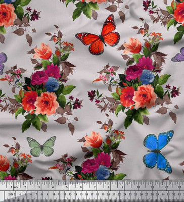 Soimoi Pure Cotton Floral Print Multi-purpose Fabric