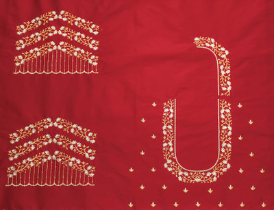 LEVIDE Art Silk Embroidered Blouse Material