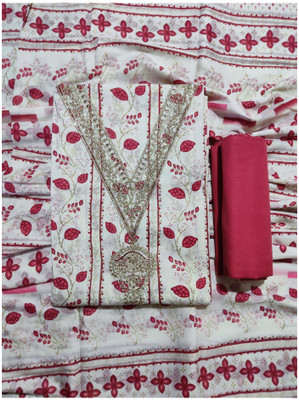 ANSH Cotton Blend Chevron/Zig Zag Salwar Suit Material