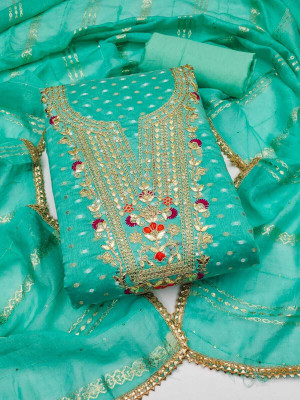 HouseOfCommon Chanderi Embroidered Salwar Suit Material