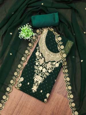 HouseOfCommon Georgette Embroidered Salwar Suit Material