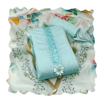 NEGRONI Cotton Silk Embellished Salwar Suit Material