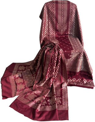 Poorrns Wool Self Design Salwar Suit Material