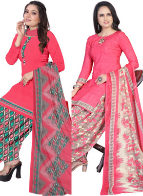 Threads Cotton Blend Printed Salwar Suit Material