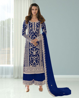 Dealbazaars Corporation Net/Lace Dyed, Embroidered, Embellished, Self Design Salwar Suit Material