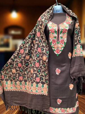 REET MAHAL Wool Embroidered Salwar Suit Material