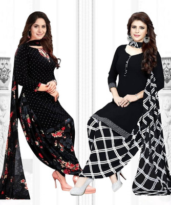 ANJAVI FASHION Crepe Self Design Salwar Suit Material