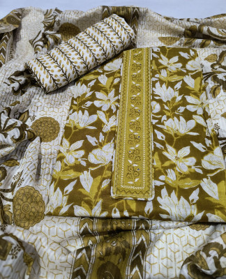 krishna boutique Pure Cotton Printed Salwar Suit Material