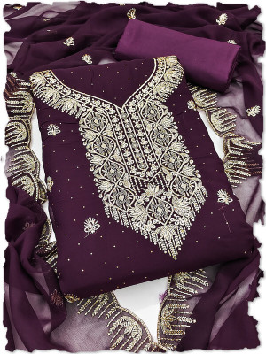 Leeza Store Georgette Self Design Salwar Suit Material
