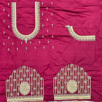 wizulo trendz Silk Blend Embroidered Blouse Material