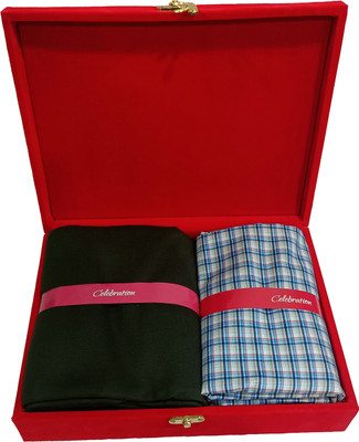 Arvind Cotton Blend Checkered, Self Design Shirt & Trouser Fabric