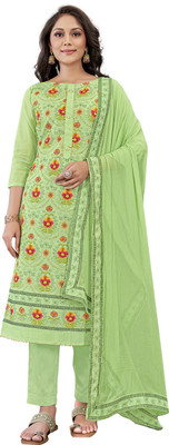 Tavas Chanderi Embroidered Salwar Suit Material