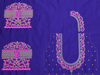 KASHTBHANJAN Cotton Silk Embroidered Blouse Material