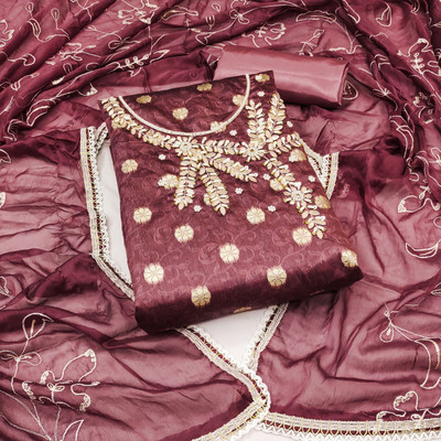 Tasrika Silk Blend Self Design Salwar Suit Material