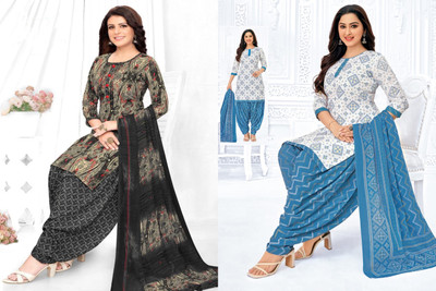 SEWDHAGA Crepe Printed Salwar Suit Material