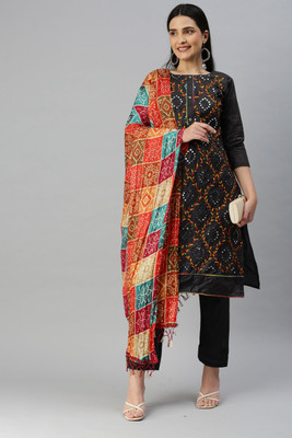 manvaa Cotton Blend Embroidered Salwar Suit Material
